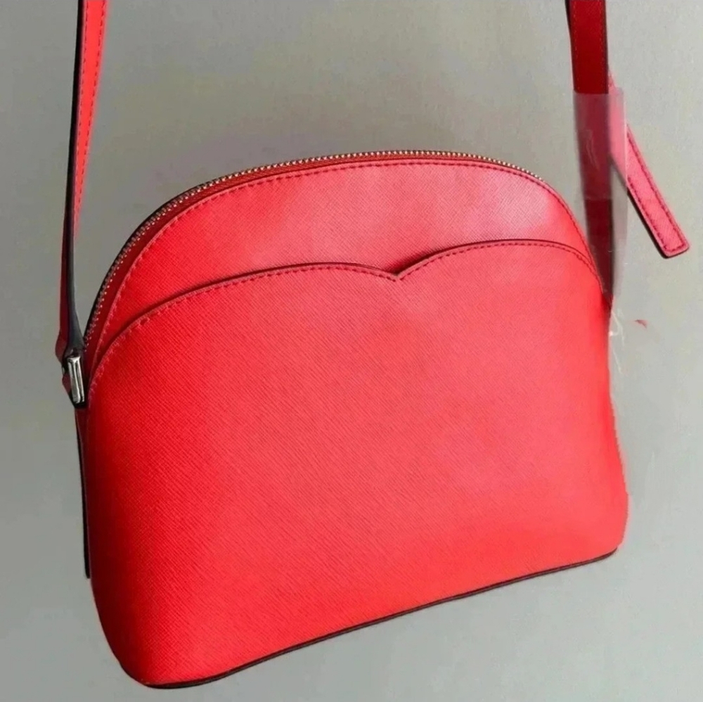 KATE SPADE Payton Dome Medium Crossbody Shoulder Bag In Gazpacho Red NWOTS - Picture 3 of 9